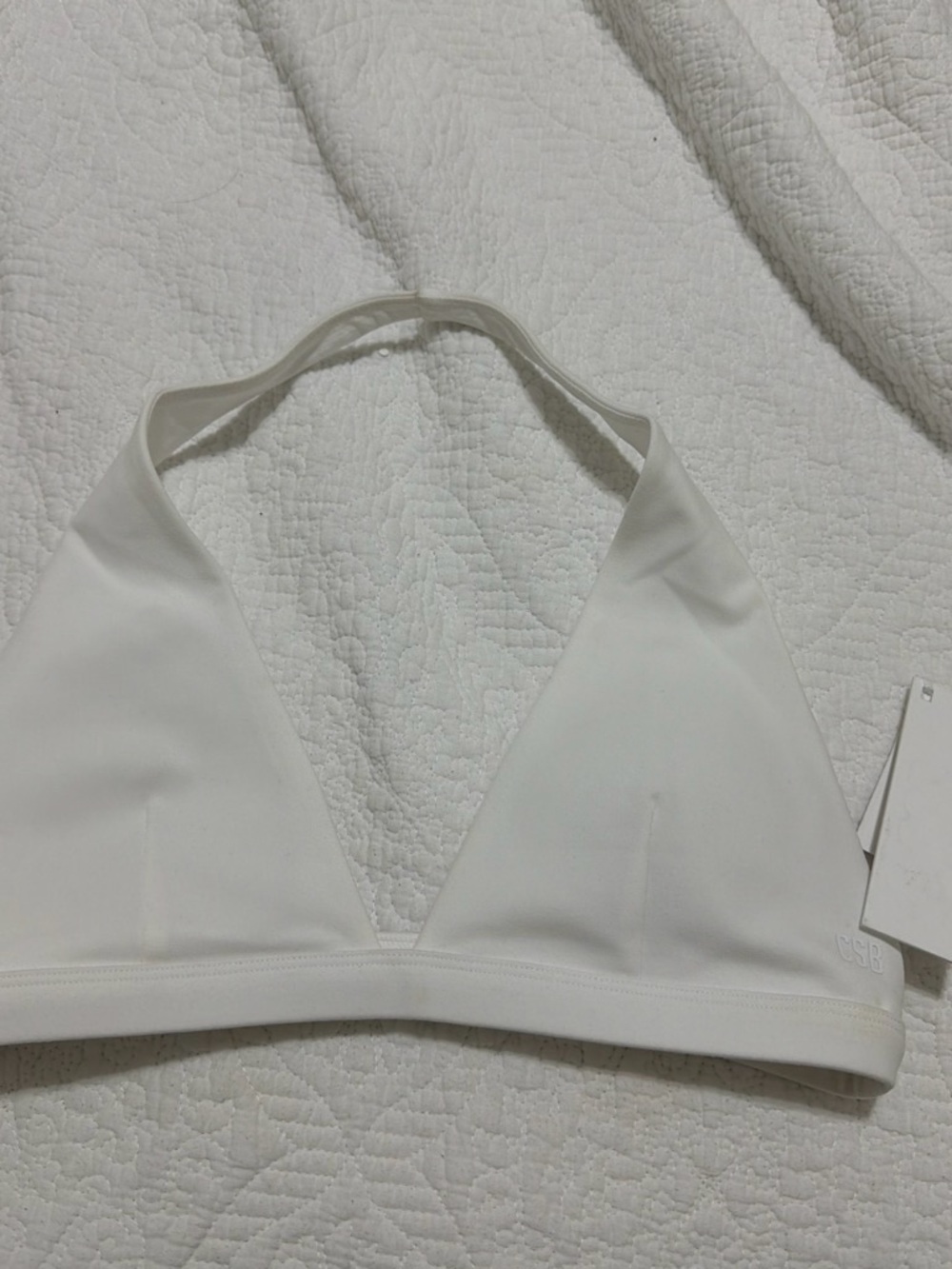 Minimalist White Triangle Bralette - Soft Support